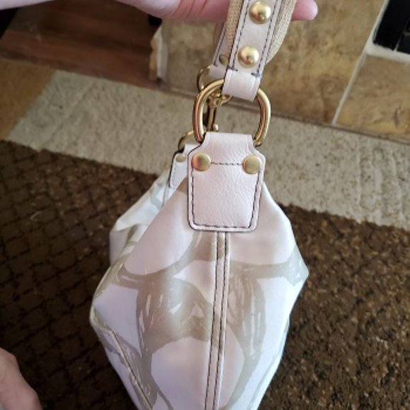 Like New Coach Satin Hobo Shoulder Bag Purse - Picture 6 of 8